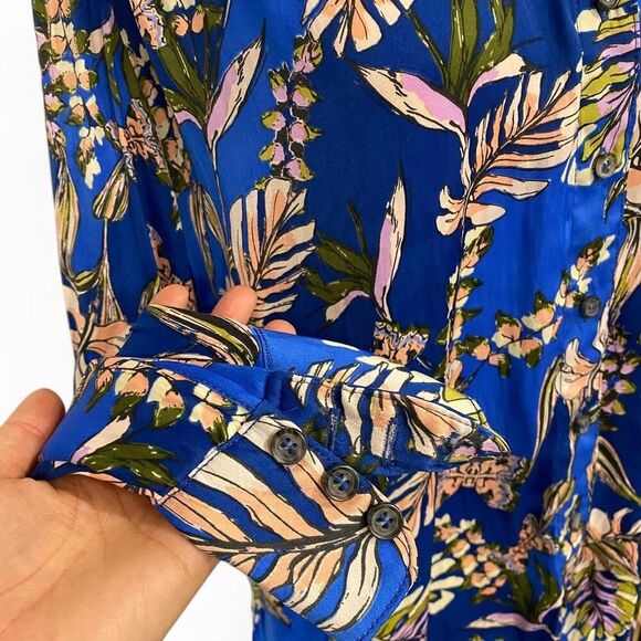 Free People High-Low Novelty Print Butterfly Leaf Floral - Picture 3 of 7